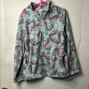 Kids Unicorn Fleece Jacket - Blue